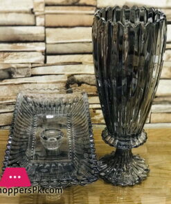 Decorative Glass Center Piece With Flower Vase 21-1