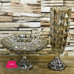 Decorative Glass Center Piece With Flower Vase 6-1