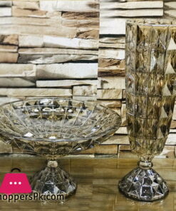 Decorative Glass Center Piece With Flower Vase 6-1