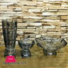 Decorative Glass Center Piece With Flower Vase With Beautiful Glass Candy Bowl