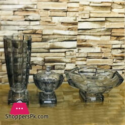 Decorative Glass Center Piece With Flower Vase with Beautiful Glass Candy Bowl