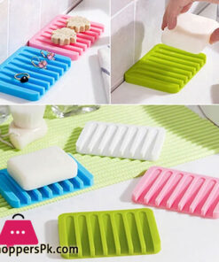 Flexible Bathroom Silicone Soap Storage Holder Dish