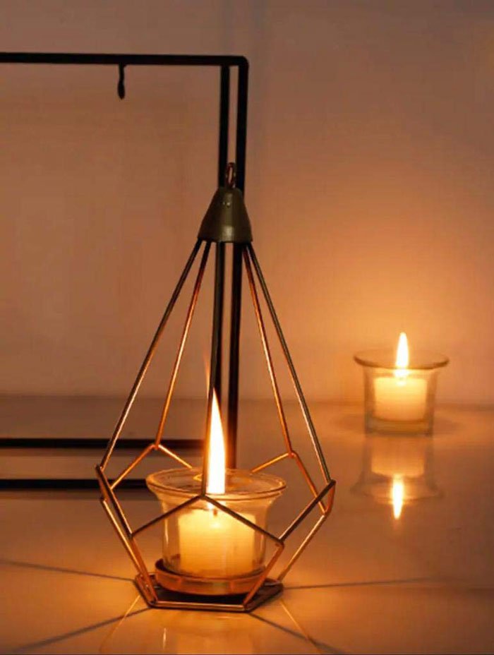 Hanging Rectangular Shaped Geometric Candle Holder