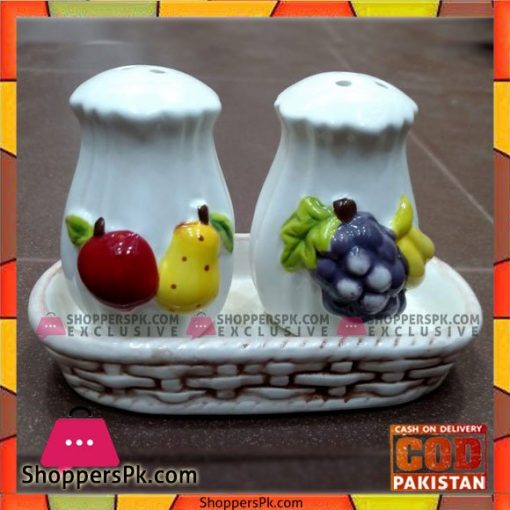 High Quality Fruits Printed Ceramic Salt and Pepper Shakers