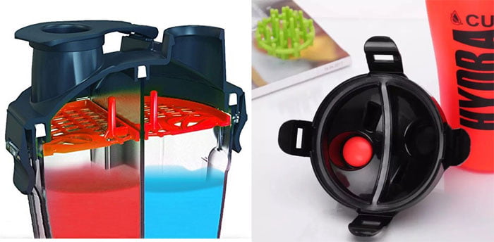 Hydra Cup Shaker Dual Shaker Bottle 2 In 1 Durable Leak Proof Seal Bpa-Free Workout Drink!!