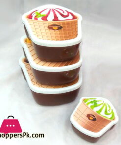 Ice-Cream Style Plastic Lunch Box 4 Piece Picnic Set