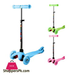 Kids 3-Wheel 4 Levels Adjustable Height Kick Scooter with LED Light Up Wheels MG03A