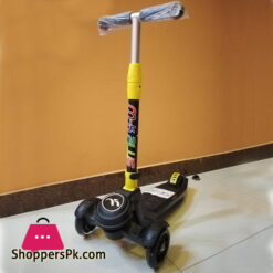 Kids 3 Wheel Push Kick Scooter - LED Light Up Wheels - Perfect For Children Super Strong Foldable Design - Adjustable Handlebar