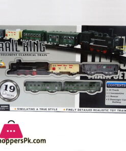 Kids Playing Rail King 19 Pcs Inteligent Classic Train