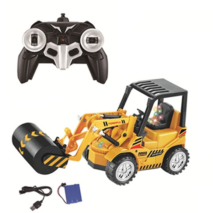 Kids Playing Remote Control Engeenring Truck