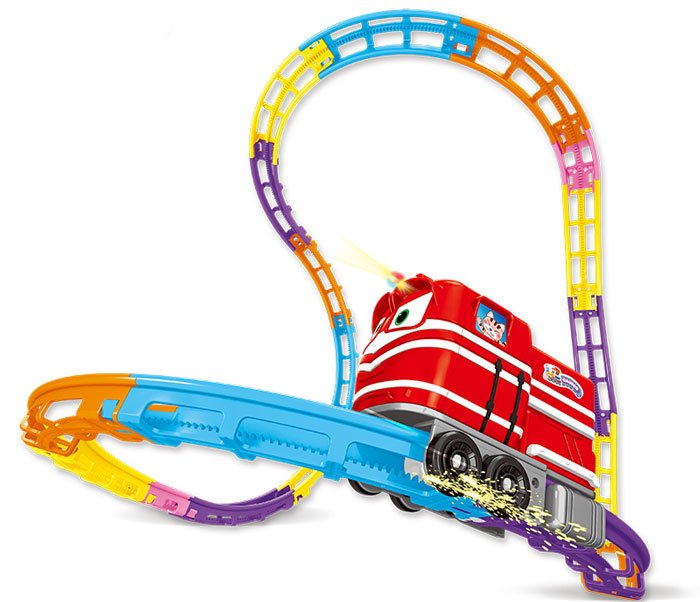 Kids Playing Track Train Series Toy