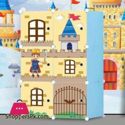 Multipurpose DIY 6 Doors Cubes Pink Castle Cabinet Wardrobe Storage Organizer