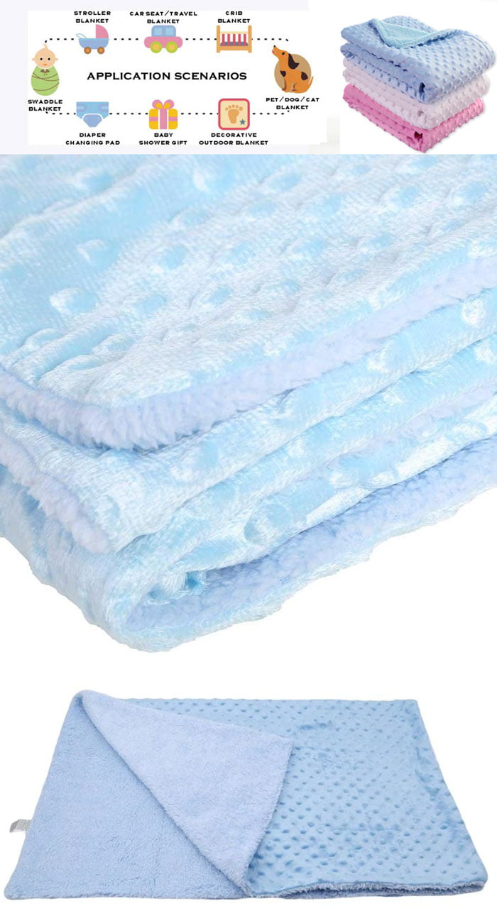 Newborn Baby Blankets Warm Fleece Thermal Soft Infant Bedding Swaddle Wrap Kids Bath Towel - Random Design
