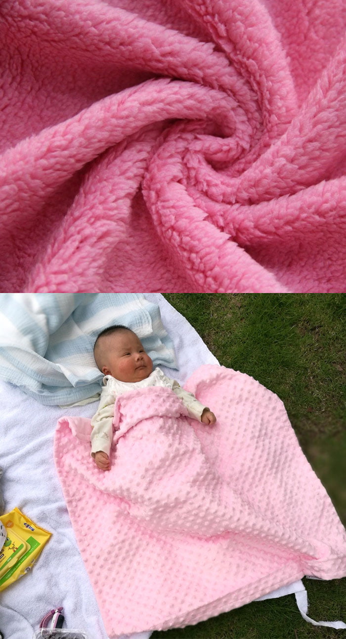 Newborn Baby Blankets Warm Fleece Thermal Soft Infant Bedding Swaddle Wrap Kids Bath Towel - Random Design