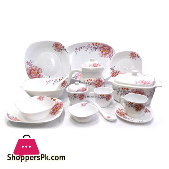 Opal Glassware 72 Pieces Square Dinner Set, Oven And Microwave Safe.