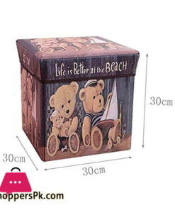 Portable Storage Box Plus Foot Rest  Cube Foldable Box Storage Bear