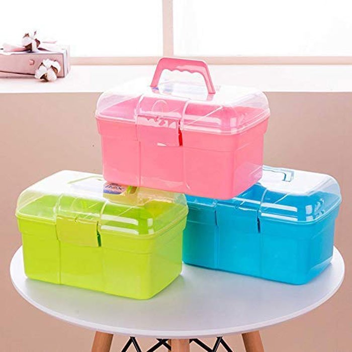 Povkeever Manicure Toolbox, Diy Nail Art Tools Multi-Function Storage Box