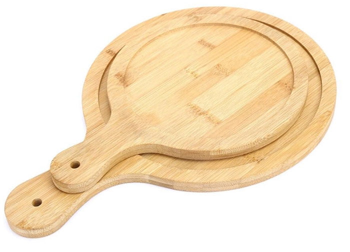 Reusable Round Bamboo Wooden Pizza Plate 11 Inch