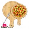 Reusable Round Bamboo Wooden Pizza Plate 11.5 Inch
