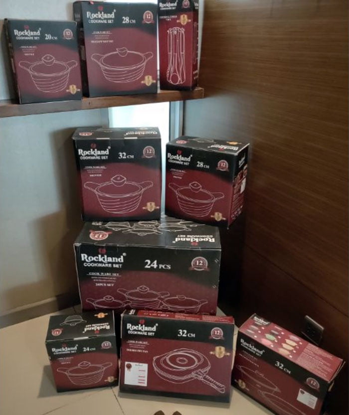 Rockland 24 Pcs Granite Cookware Set