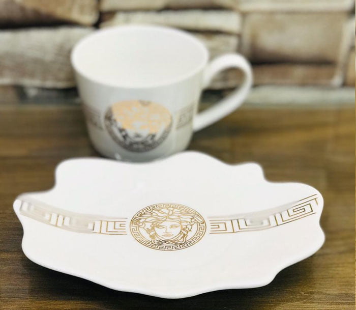 Starbucks Ceramic Tea Cup Saucer Coffee Mug Gold Fine China 4 Starbucks Ceramic Tea Cup Saucer Coffee Mug Gold Fine China
