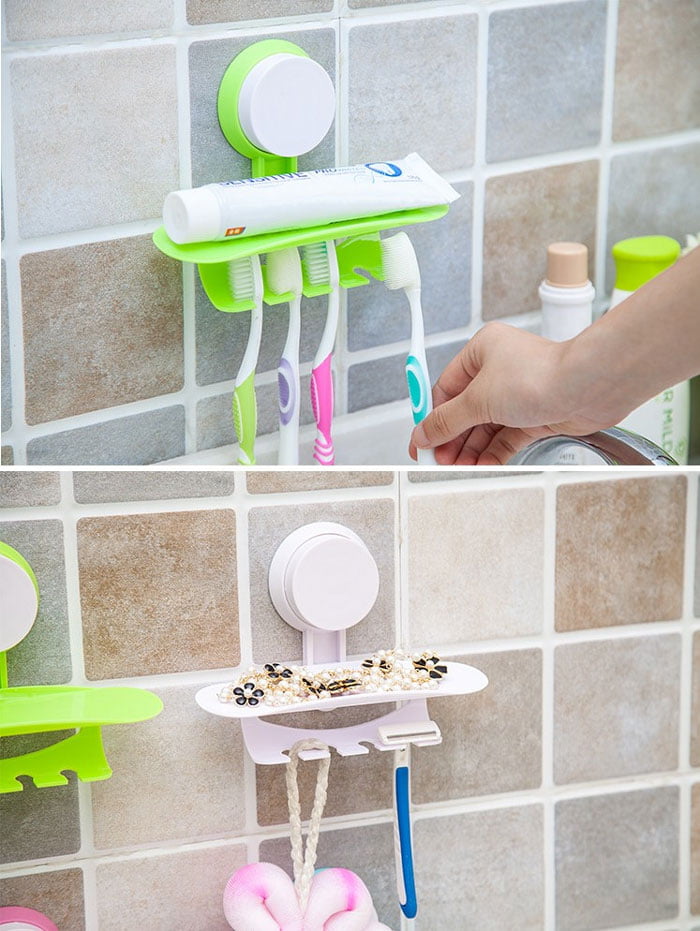 Suction Cup Wall Mount Toothbrush Holder