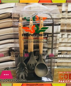 Uni-love Home Kitchen Utensils Set 7 Piece Silicone Utensil Wood Cooking Utensils for Nonstick Cookware