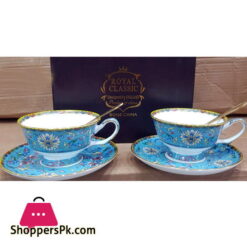 Versace European Bone China Coffee 2pcs Cup Set Luxury Retro Ceramic Cup and Saucer with Spoon