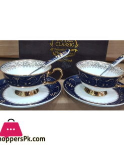 Versace European Bone China Coffee 2pcs Cup Set Luxury Retro Ceramic Cup and Saucer with Spoon