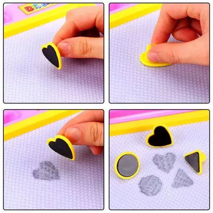 Writing And Drawing Board With Stamps And Pen Magic Slate For Kids Learning 19X27Cm Random Color