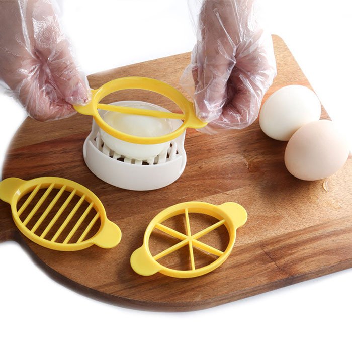 1 Set Egg Cutter 3 In 1 Multipurpose Easy To Use Egg Slicer Egg Cutting Tool 4-Pcs