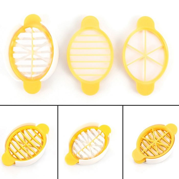 1 Set Egg Cutter 3 In 1 Multipurpose Easy To Use Egg Slicer Egg Cutting Tool 4-Pcs