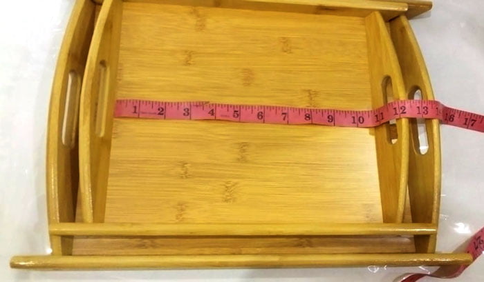 2 Piece Bamboo Serving Tray Set