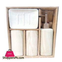 4Pcs Ceramic Bathroom Set Marbel Color