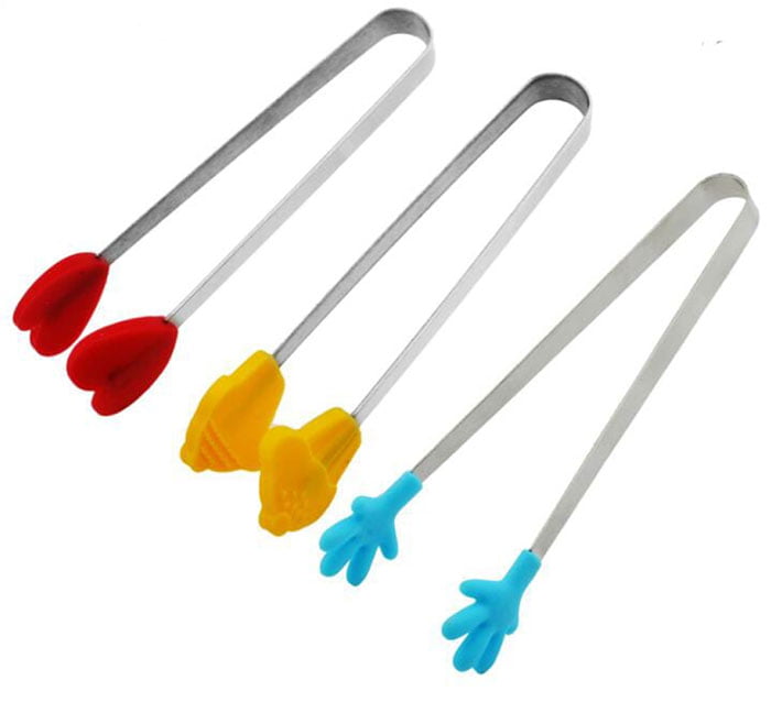 5 Inch Mini Silicone Tong Ice Tong Food Tong Sugar Tong Best Kitchen Gadget Set Of 2