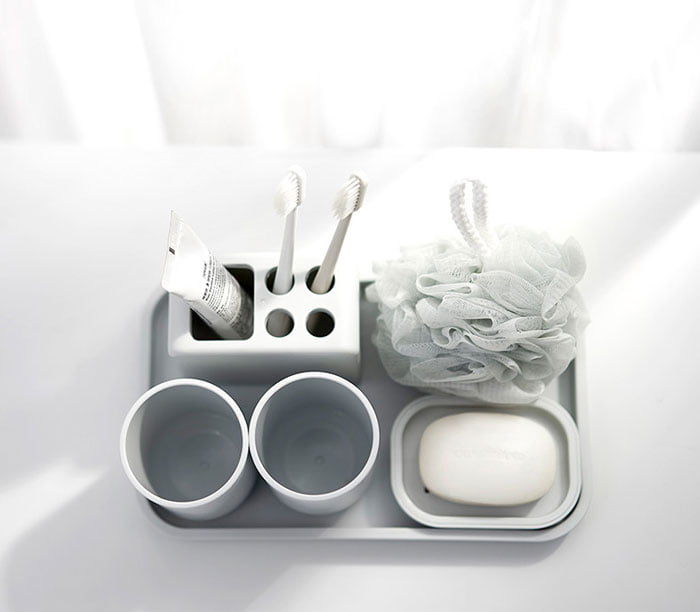 7-Piece Bathroom Set Plastic