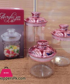 Acrylic Plastic Glass Airtight Jar Set of 3