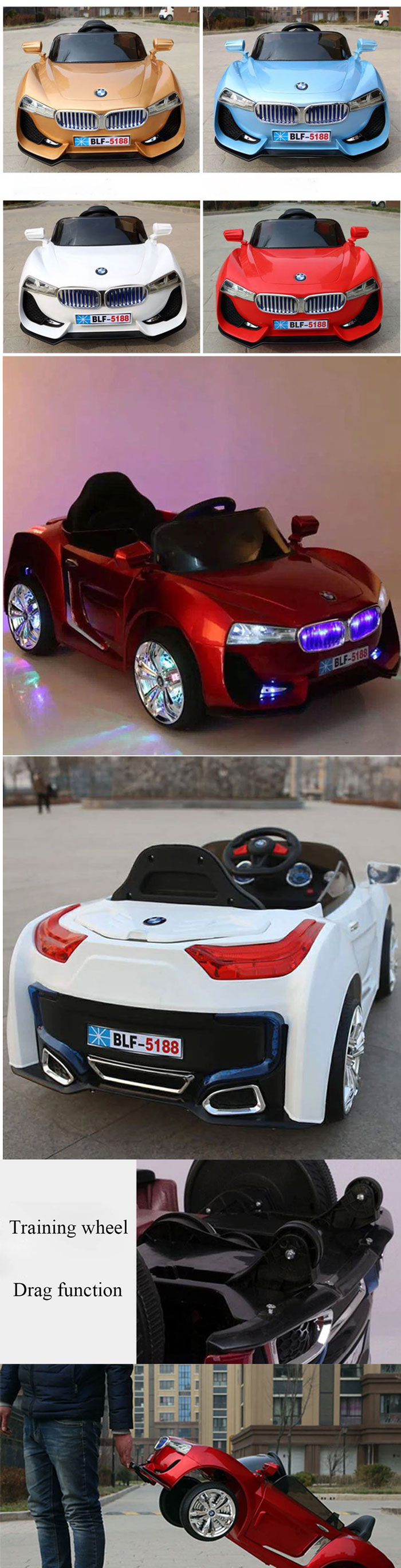 Bmw Kids Ride On Electric Car Surrounded Led Light –Dual Motor Dual Battery