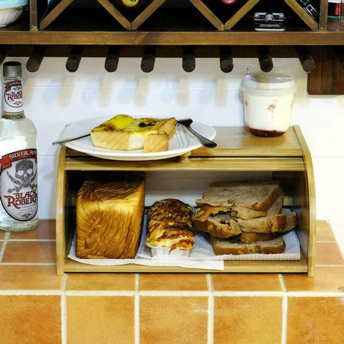 Bamboo Bread Box Rolltop 16 Inch