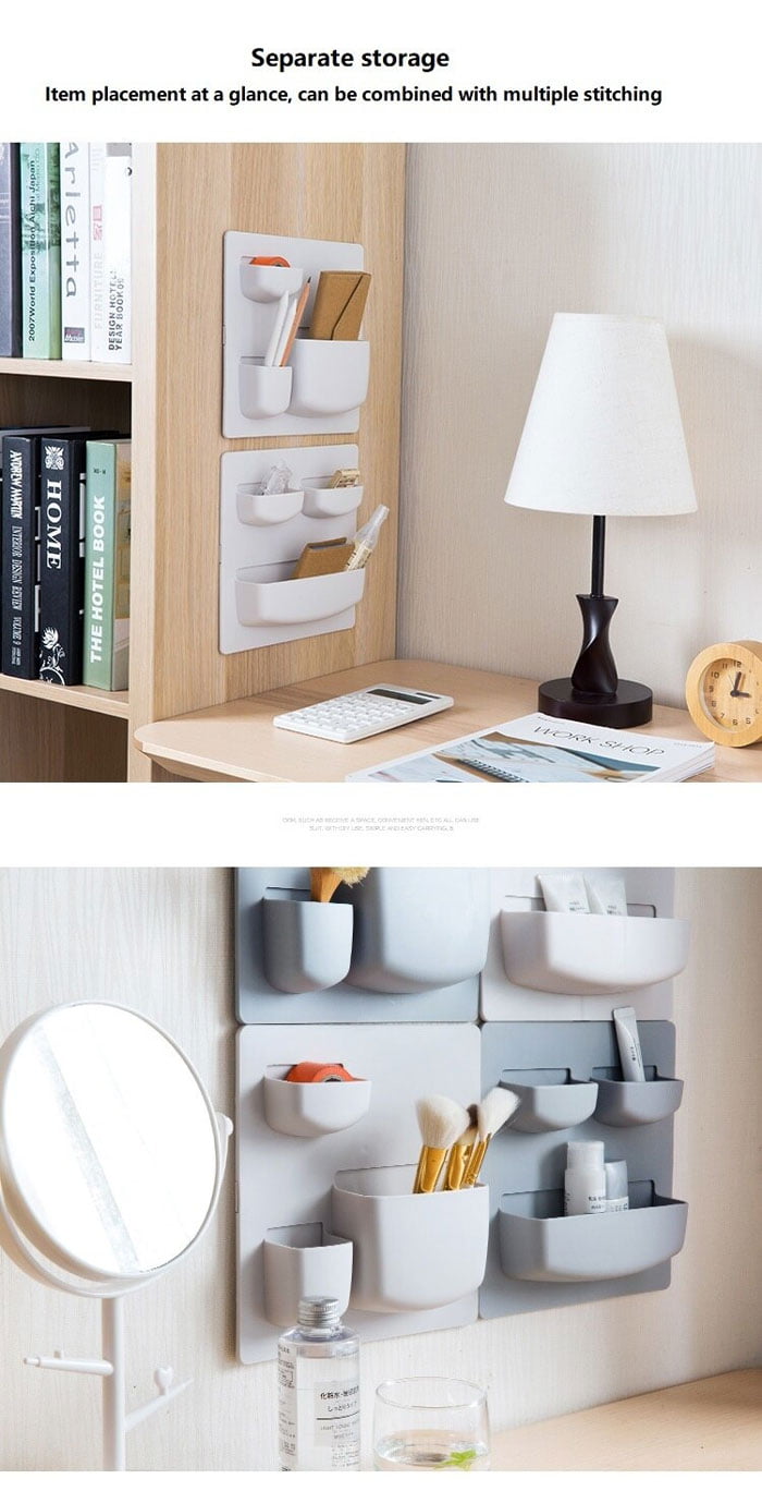Creative Bedroom Headboard Wall Cabinet Closet Paste Rack Storage Bathroom Shelf