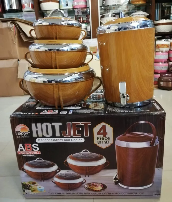 Happy Handsome 4 Pcs Hot Pot Set / 3 Hot Pots 1 Water Cooler