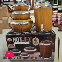 Happy Hot Jet 3 Piece Glass Cap Hotpot and Cooler 4 Pcs Gift Set