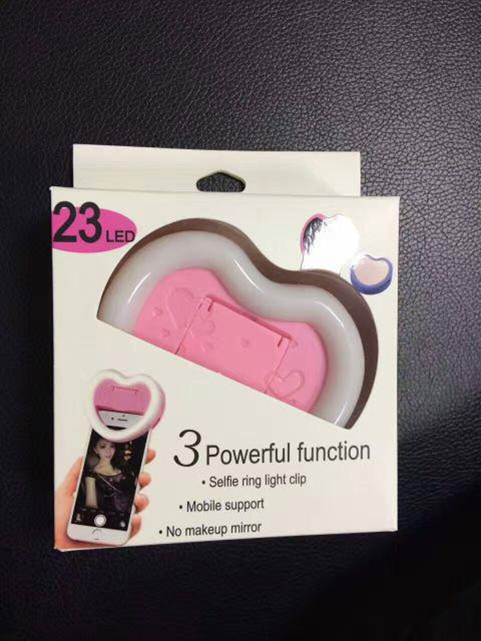 Heart-Shaped Selfie Ring Light + Mirror On The Back