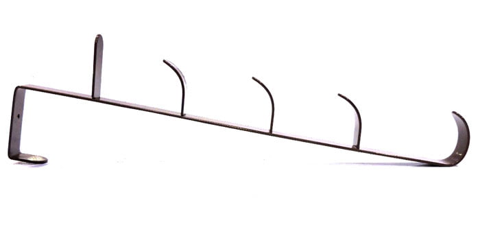 Over The Door Organizer Hanger Rack Coats Caps Clothes Holder With 5 Hooks Metal