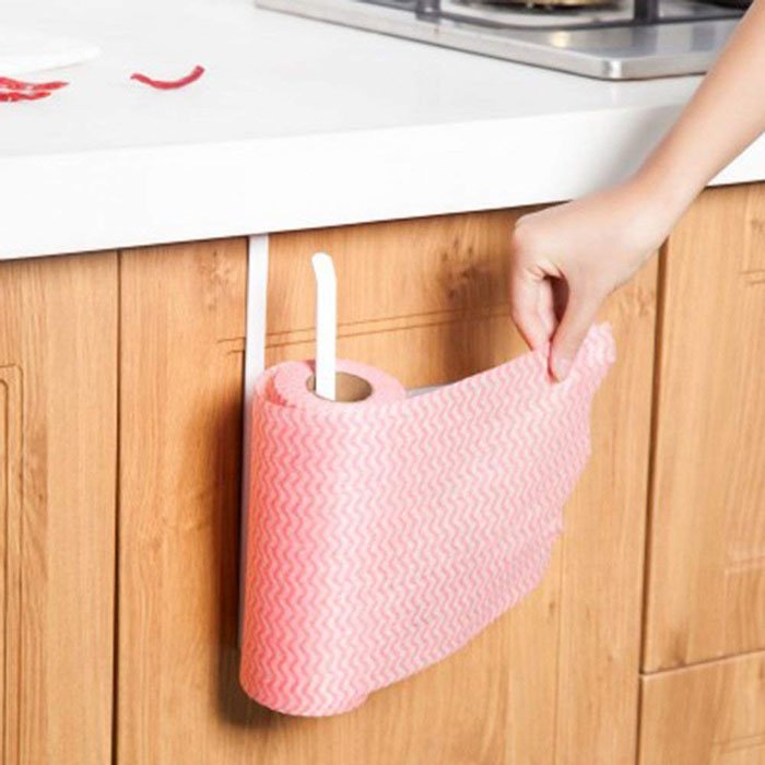 Kitchen Paper Towel Hanger Holder Under Cabinet Roll Rack Space Save Organizer