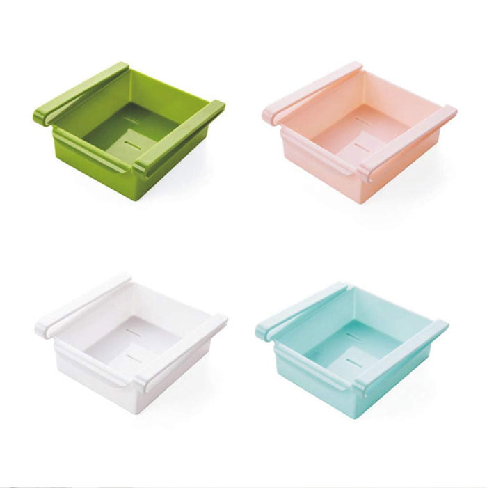 Multi Function Plastic Kitchen Refrigerator Storage Box Freezer Shelf Holder Sliding Drawers Kitchen Space Saver