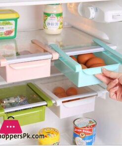 Multi function Plastic Kitchen Refrigerator Storage Box Freezer Shelf Holder Sliding Drawers Kitchen Space Saver