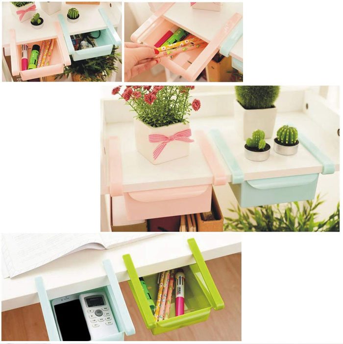 Multi Function Plastic Kitchen Refrigerator Storage Box Freezer Shelf Holder Sliding Drawers Kitchen Space Saver