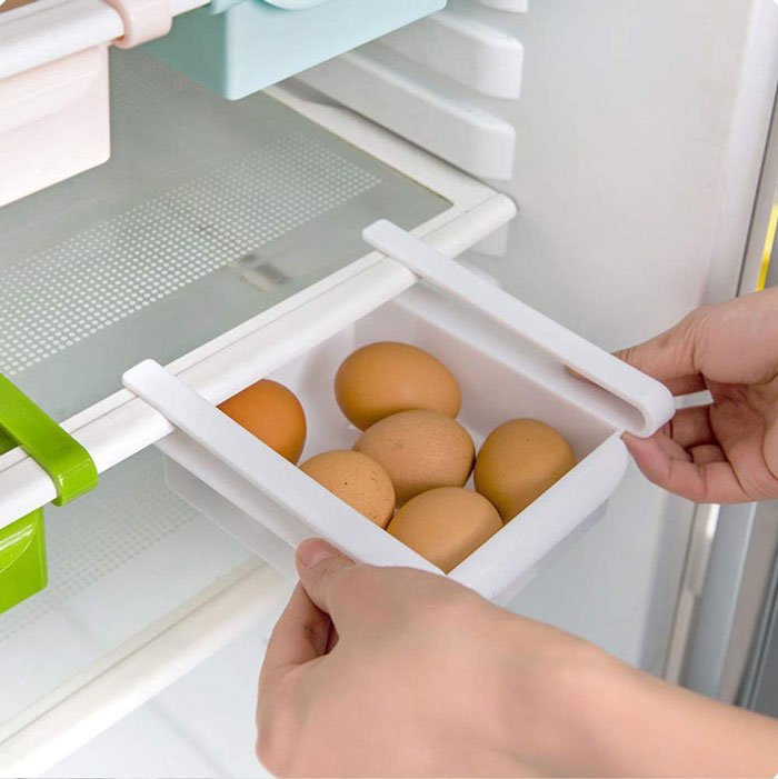 Multi Function Plastic Kitchen Refrigerator Storage Box Freezer Shelf Holder Sliding Drawers Kitchen Space Saver