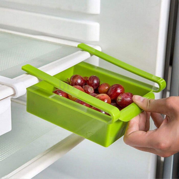 Multi Function Plastic Kitchen Refrigerator Storage Box Freezer Shelf Holder Sliding Drawers Kitchen Space Saver